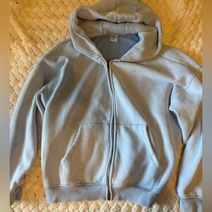 Light Blue Zip-Up Hoodie